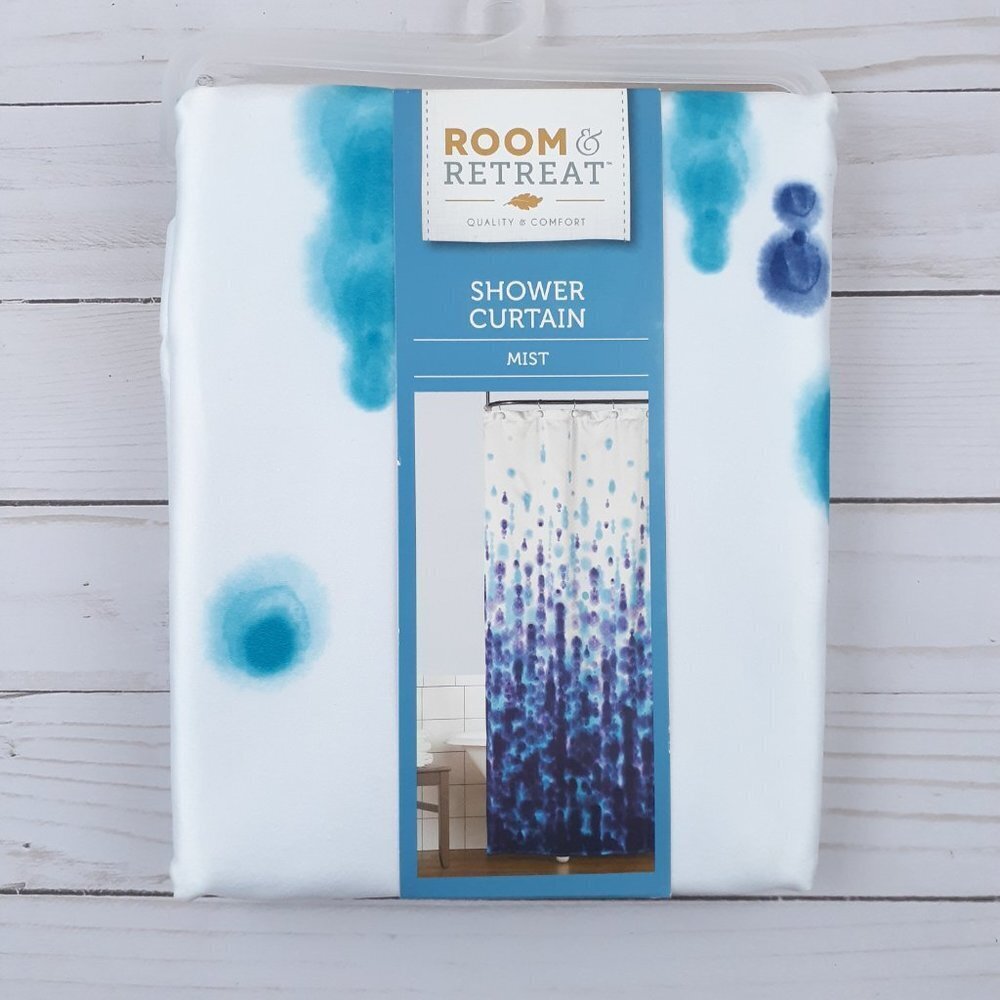 Room & Retreat Fabric Shower Curtain 70x72 Blue Mist